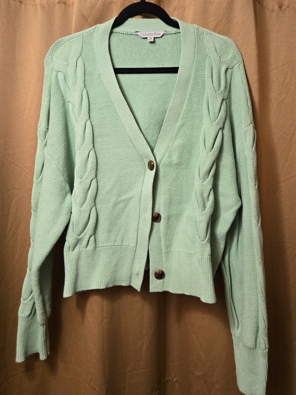 Ophelia Roe 3x Mint Green Knit Sweater
